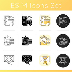 Freight transportation icons set vector