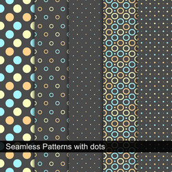 Seamless patterns with circles and dots vector