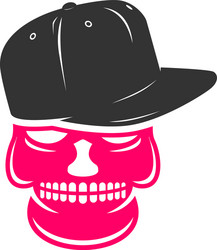 skull logo design wearing a hat Vector Image