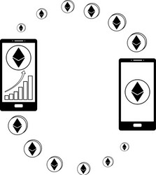 Transfer ethereum from phone to another vector