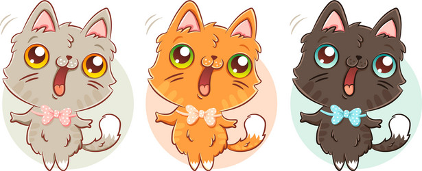 Cat in kawaii style vector