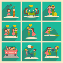 Flat with shadow concept and mobile application vector