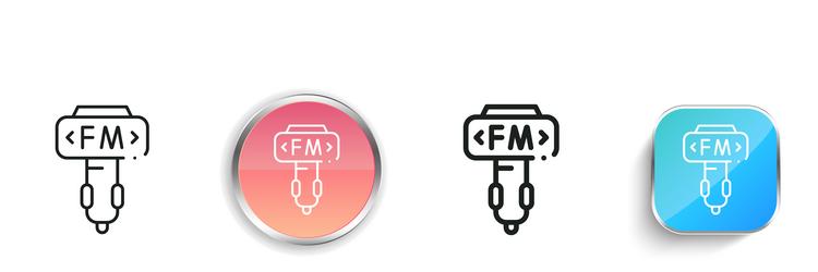 fm icon thin linear regular and button style vector image