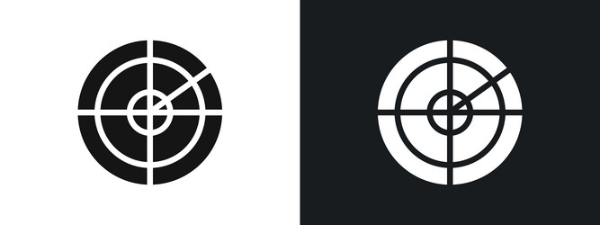 radar detection icon linear graphics set in black vector image