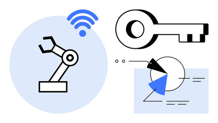 robotic arm automation data security vector image