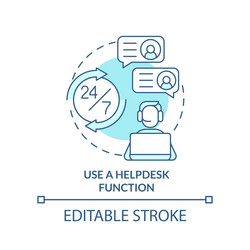 Use helpdesk function blue gradient concept icon Vector Image