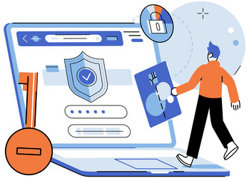 user authorization access to confidential data vector image