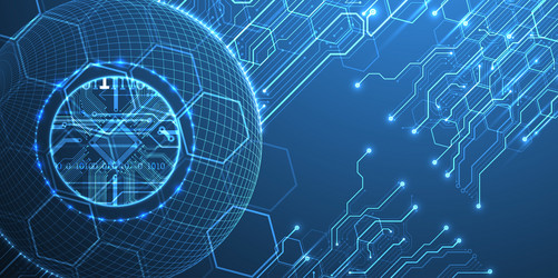 abstract image of a computer chip in the middle vector image