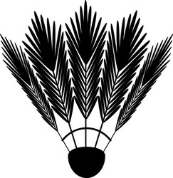 Badminton shuttlecock icon black on white vector