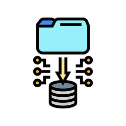 database cloud computing color icon vector image
