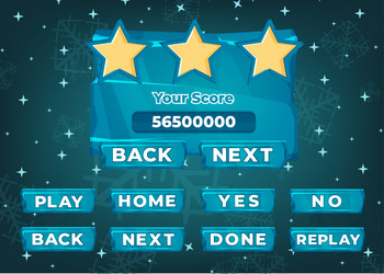 design for complete set of score button game vector image