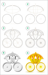 page shows how to learn step by draw vector image
