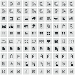 document 100 icons universal set for web and ui vector image