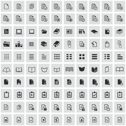 Document 100 icons universal set for web and ui vector