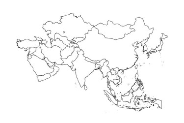 Simple map of asia continent Royalty Free Vector Image
