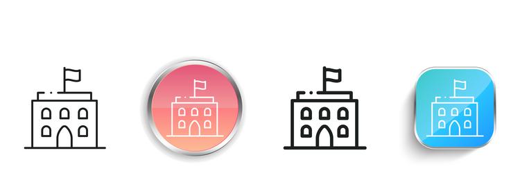 embassy icon thin linear regular and button style vector image