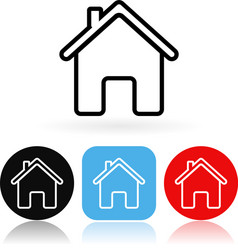 Home icon colored icons with house vector