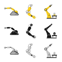 isolated object of robot and factory symbol set vector image