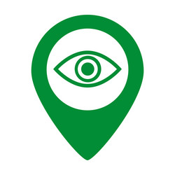 Map pin symbol with eye icon vector