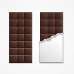 Black chocolate package bar blank vector