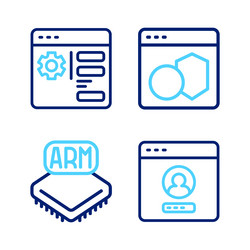 set line create account screen processor software vector image