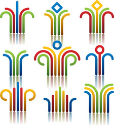 Abstract symbols set 5 Royalty Free Vector Image
