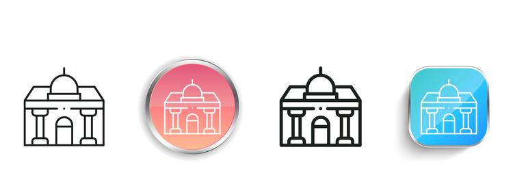embassy icon thin linear regular and button style vector image