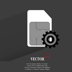 sim card flat modern web button with long shadow vector image
