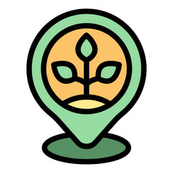 Smart plant location icon flat vector