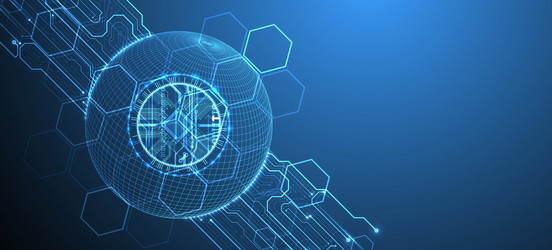 abstract image of a computer chip in the middle vector image