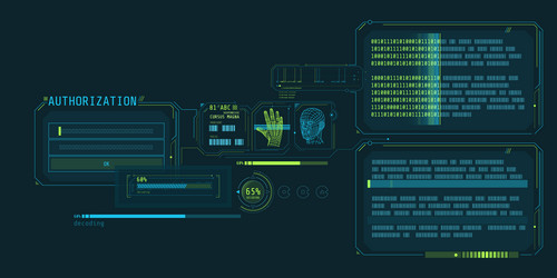 Data Decoding Interface - Cybersecurity vector image