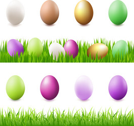 Easter eggs banner set Royalty Free Vector Image