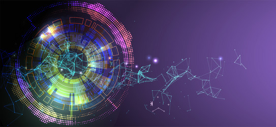 abstract technology background with plexus effect vector image