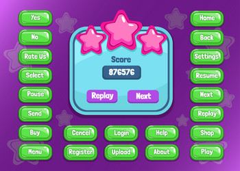 design for complete set of score button game vector image