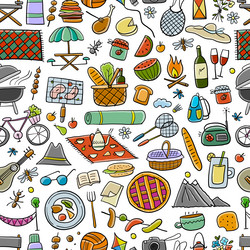 Picnic day seamless pattern for your design vector