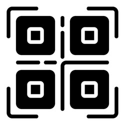 Qr code icon in solid style for any projects vector