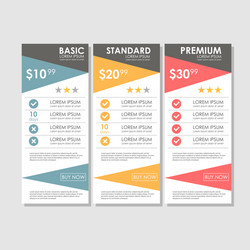 set offer tariffs ui ux banner for web app vector image