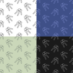 set of seamless patterns with bunch keys vector image