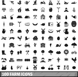 100 Farm Icon Collection Vector Image