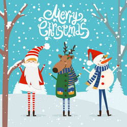 Christmas Winter Holiday Card Vector Image