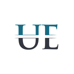 Initial letter ue logo design template Royalty Free Vector