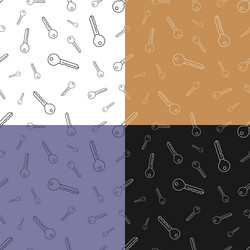set of seamless patterns with key to lock front vector image