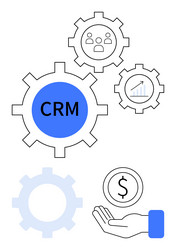 crm system integration with business data team vector image