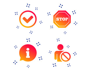 information icons stop prohibition symbol vector