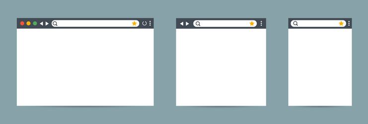 Browser mockup for computer tablet and smartphone vector
