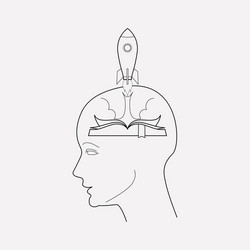 fast learning icon line element vector image