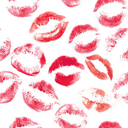Red Lips Heart Pattern Seamless Royalty Free Vector Image