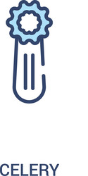 Celery concept 2 colored icon simple line element vector