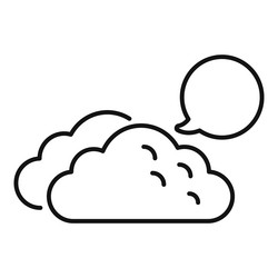 cloud computing talking with speech bubble showing vector image