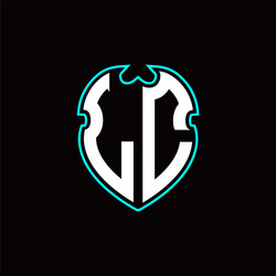 L c initial logo design with a shield shape vector